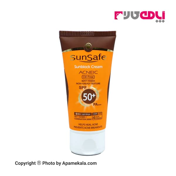 کرم ضدآفتاب سان سیف فاقد چربی بژ روشن SPF50+