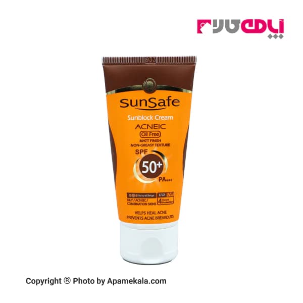 کرم ضدآفتاب SPF50+ فاقد چربی سان سیف بژ طبیعی