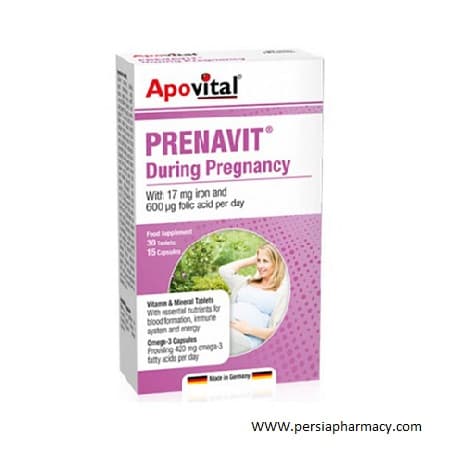 قرص و کپسول پریناویت دیورینگ پرگننسی آپوویتال ۴۵ عدد Apovital Prenavit During Pregnancy 45 Tabs &amp Caps