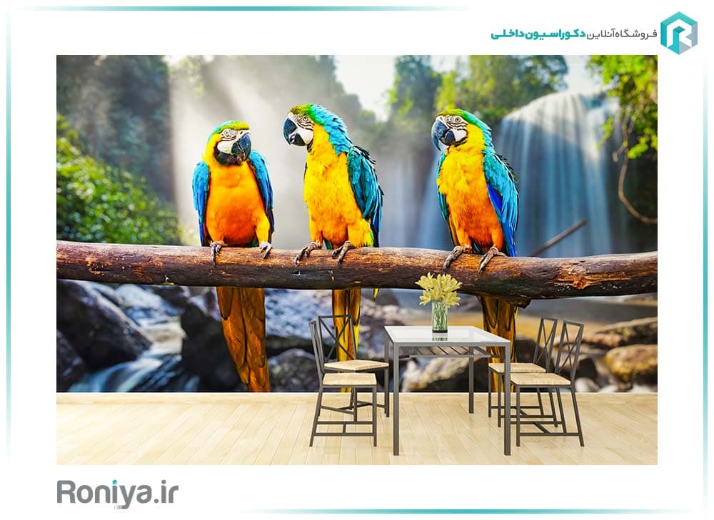 پوستر دیواری سه بعدی طوطی کد: AN050 — تصویر ۲