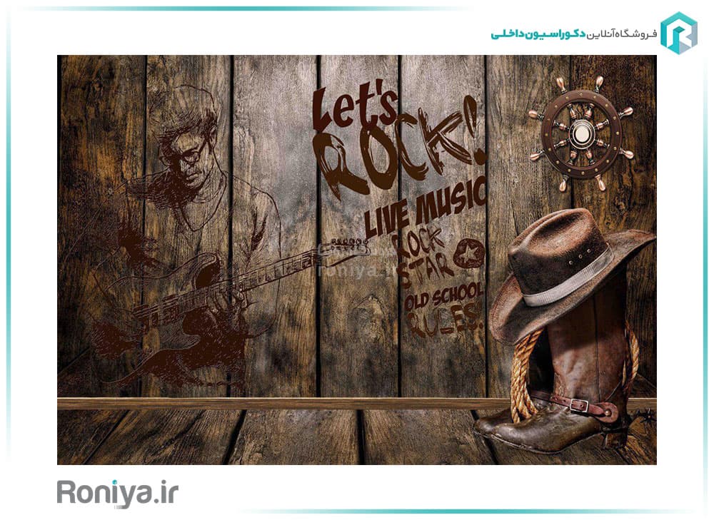 پوستر دیواری سه بعدی موسیقی راک کد RT-102