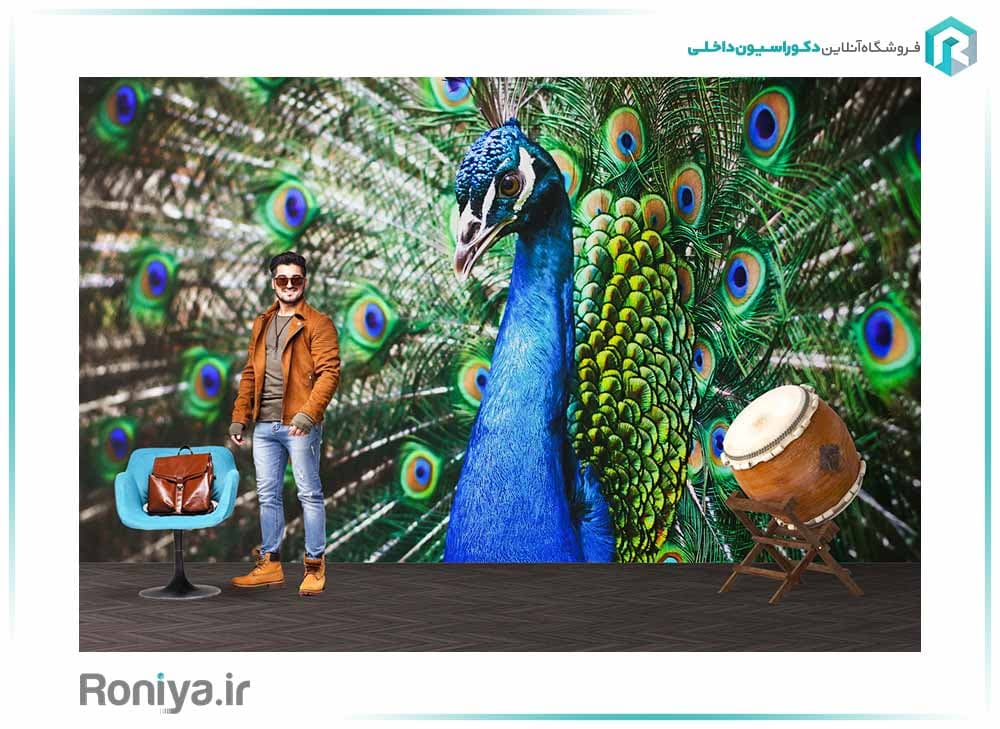 پوستر دیواری سه بعدی طاووس کد: AN050 — تصویر ۲