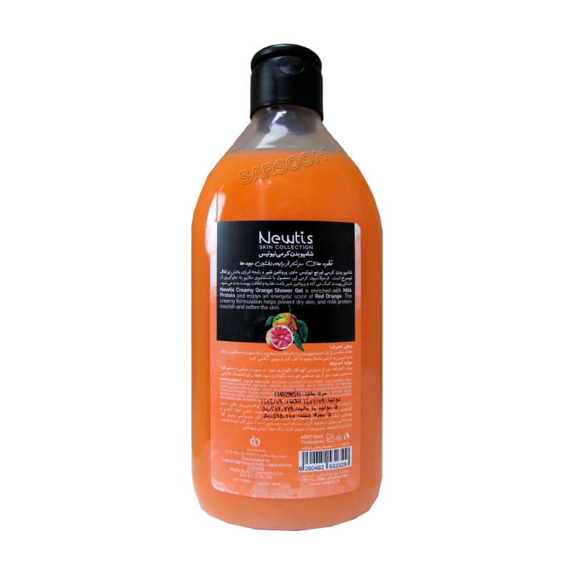شامپو بدن کرمی اورنج نیوتیس 400 میلی لیتر Newtis Creamy Orange Shower Gel — تصویر ۲