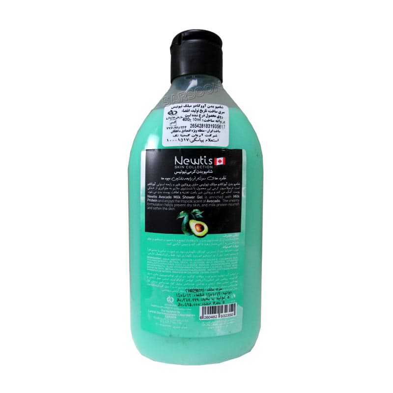 شامپو بدن کرمی آووکادو نیوتیس 400 میلی لیتر Newtis Shower Gel With Avocado Milk — تصویر ۲