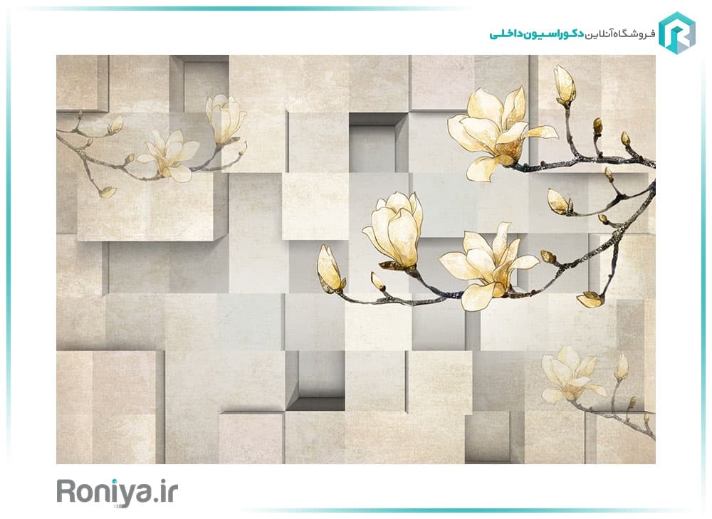 پوستر دیواری سه بعدی شاخه ی لیلیوم کد 3DF-059