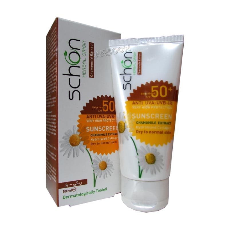کرم ضد آفتاب بژ شون مناسب پوست های معمولی تا خشکSchon Sunscreen SPF50⁺ Cream For Normal And Dry Skins — تصویر ۲