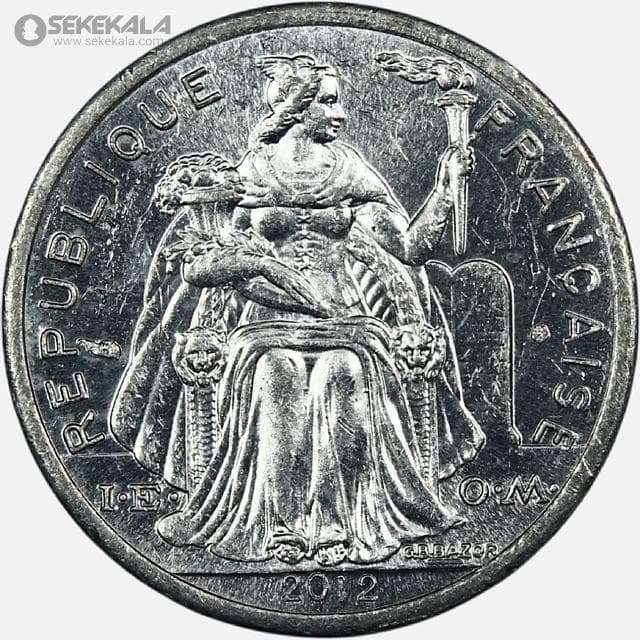 سکه 1 فرانک کالدونیا 2012 (مستعمرات فرانسه)(UNC) — تصویر ۲