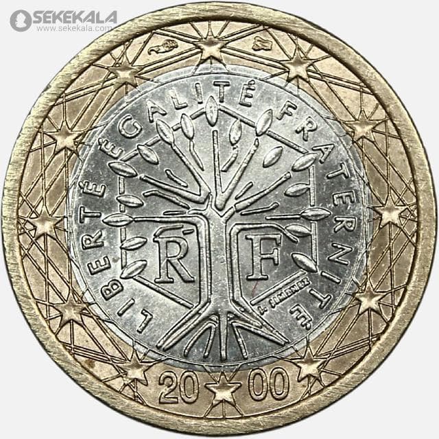سکه 1 یورو فرانسه 2000 (AU)