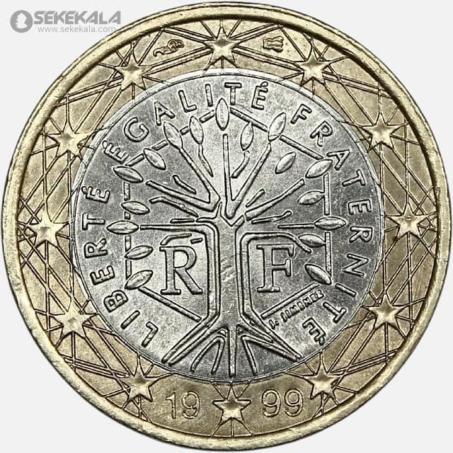سکه 1 یورو فرانسه 1999 (AU)