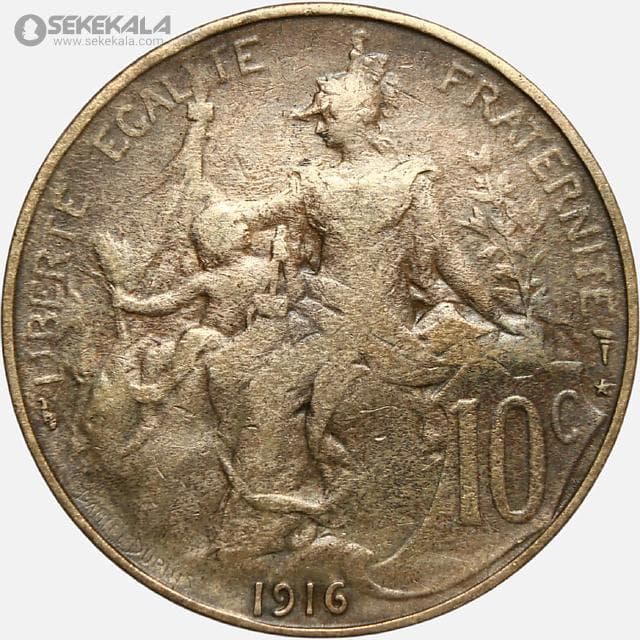 سکه 10 سنتیم فرانسه 1916 (جمهوری سوم)