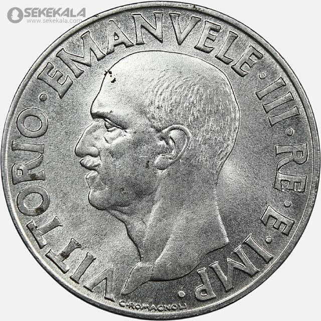 سکه 1 لیره کمیاب ایتالیا 1942 (امانوئل سوم)(UNC)