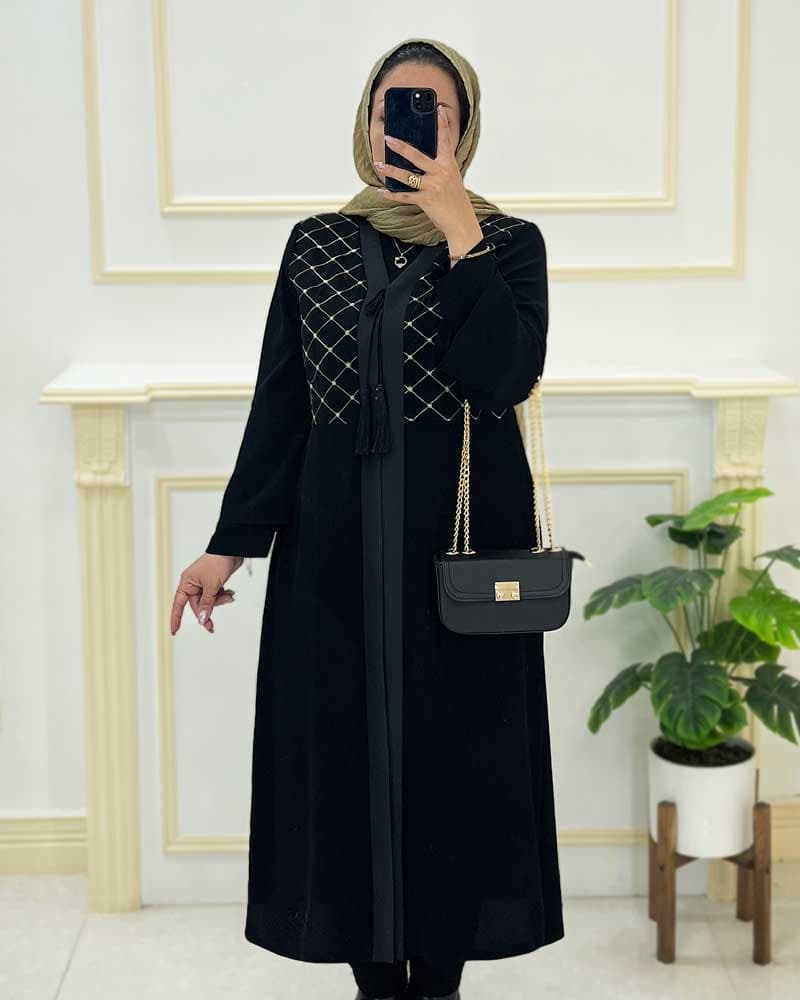 مانتو بلندکریشه مشکی ویژه محرم کد۱۱۰۶۱