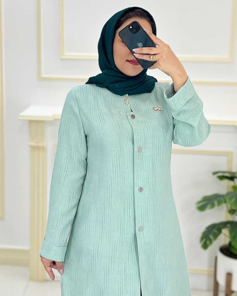 مانتوشانتون بلند آستین پاکتی کد 107205 — تصویر ۵