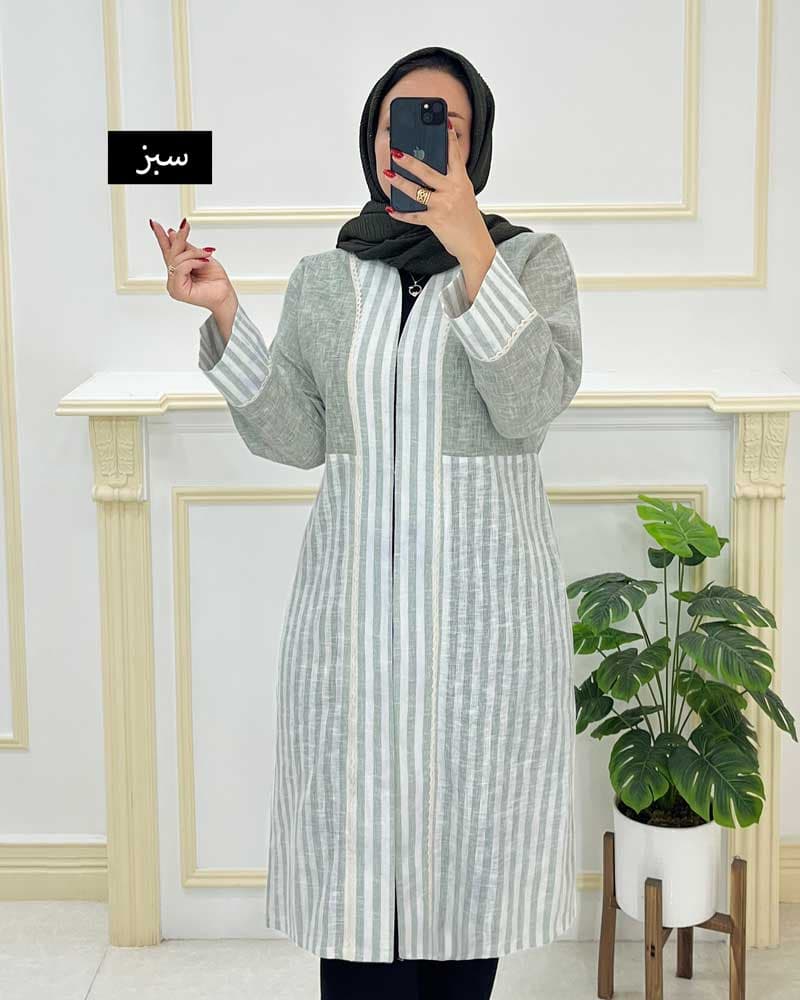 مانتو لینن سایزبزرگ کد۱۰۴۰۰۲ — تصویر ۲