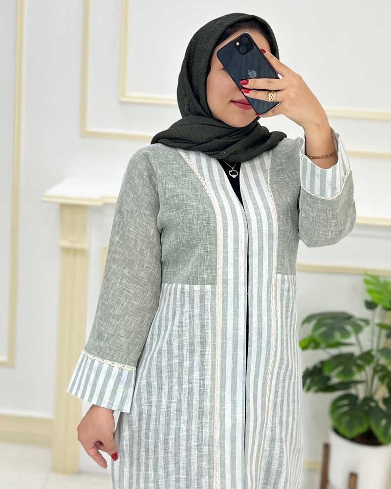 مانتو لینن سایزبزرگ کد۱۰۴۰۰۲ — تصویر ۳