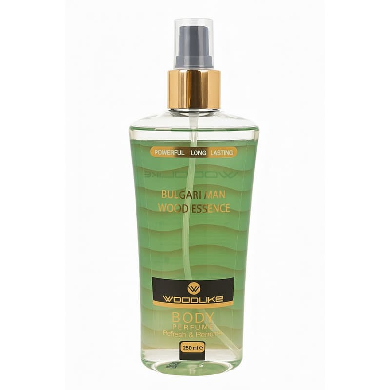 بادی اسپلش مردانه وودلایک مدل Bulgari Man Wood Essence حجم 250 میلی‌لیتر — تصویر ۲