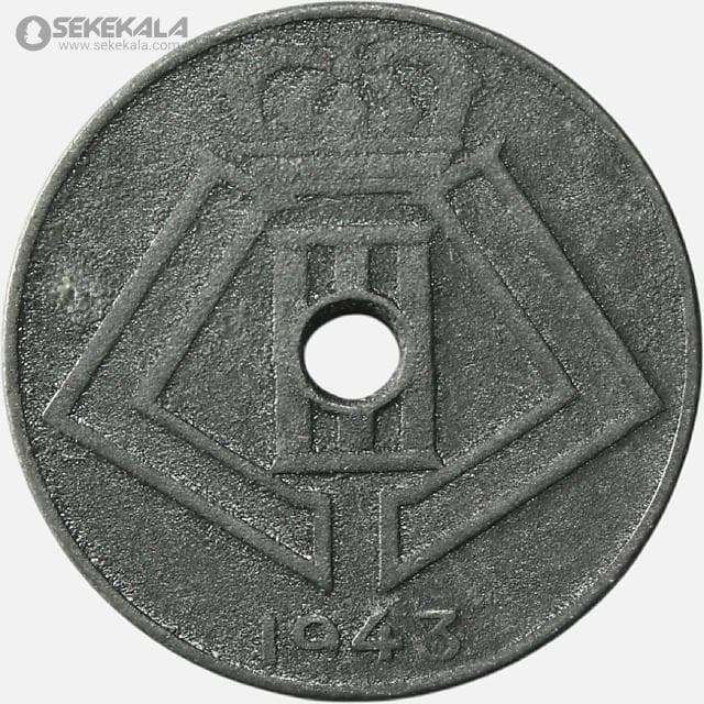 سکه 10 سنتیم قدیمی بلژیک 1943 (لئوپولد سوم) — تصویر ۲