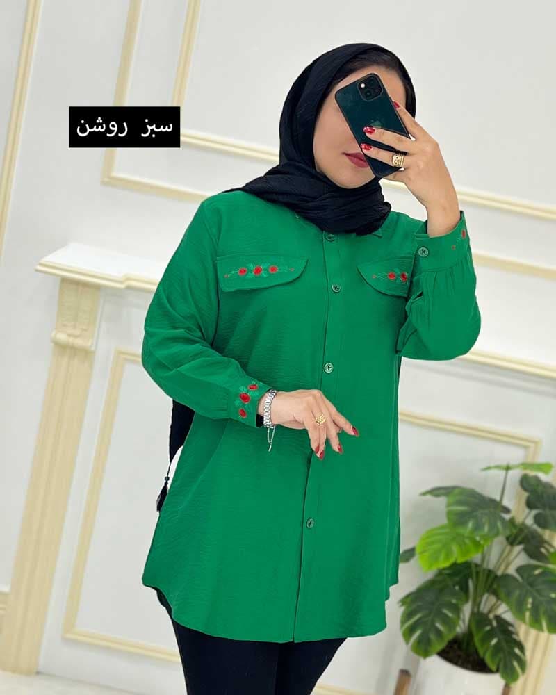 شومیزمانتویی بابوس جیب گلدوزی کد۸۵۰۴۸۲ — تصویر ۲