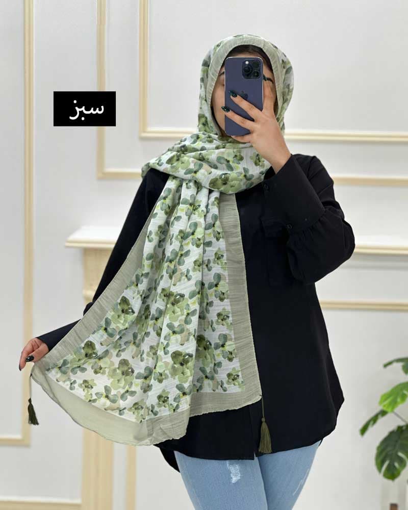 شال نخی آبرنگی کد ۱۰۲۰۱۶۲ — تصویر ۹