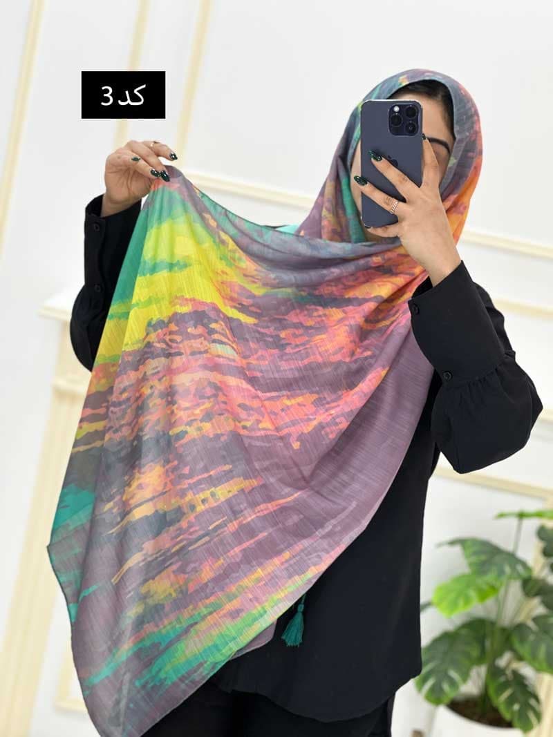 شال نخی آبرنگی کد ۱۰۲۰۱۶۲ — تصویر ۵