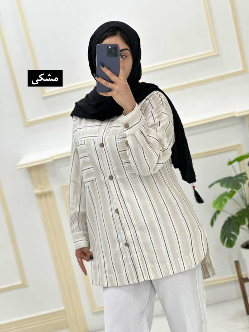 مانتو یقه مردانه لینن کد۱۰۵۴۰۰۲ — تصویر ۲