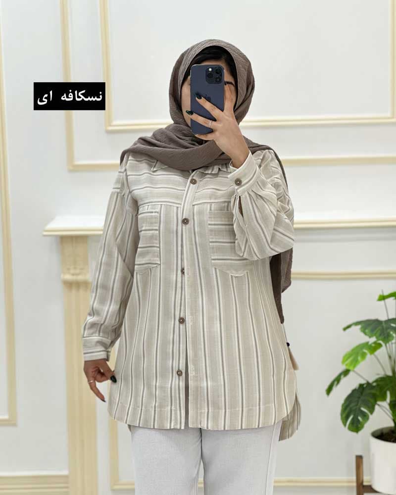مانتو یقه مردانه لینن کد۱۰۵۴۰۰۲ — تصویر ۳