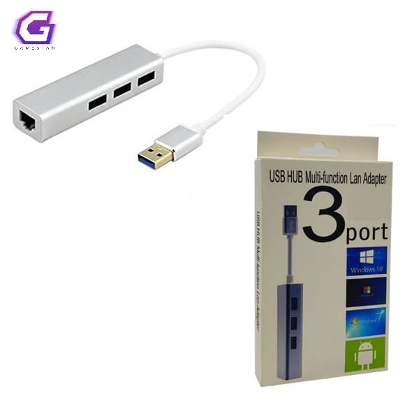 هاب دو کاره USB 3.0 Hub + RJ45 Ethernet