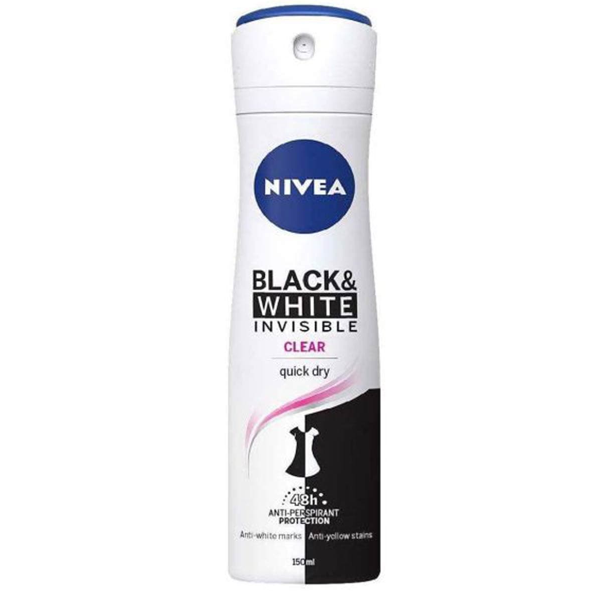 اسپری بدن بانوان مدل B&W invisible clear نیوآ 150 میلی لیتر