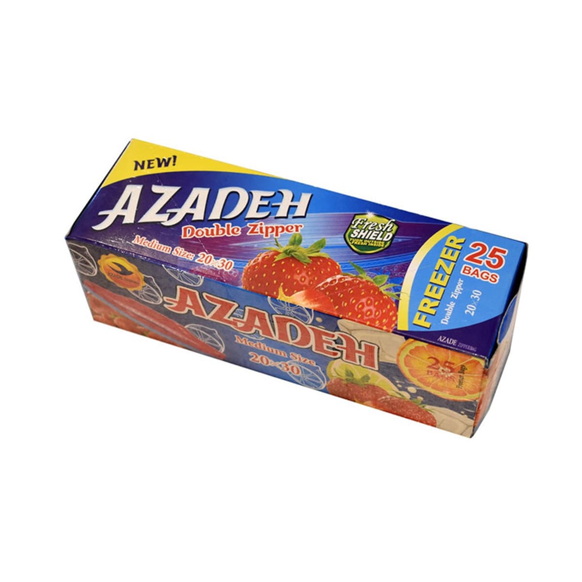 کیسه زیپ دار مدل دو زیپ سایز متوسط 30*20 آزاده 25 عددی