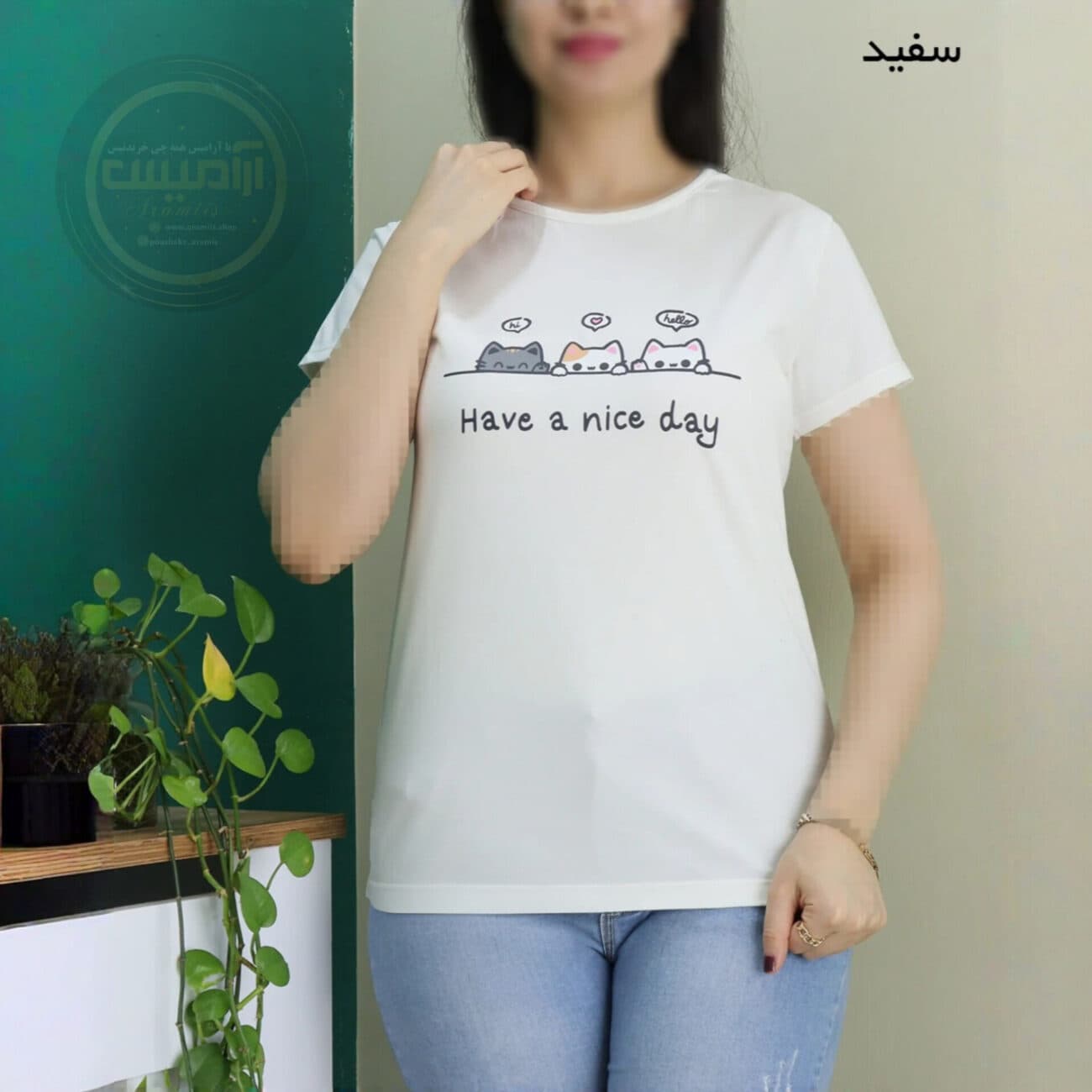 تیشرت پنبه سه گربه — تصویر ۶