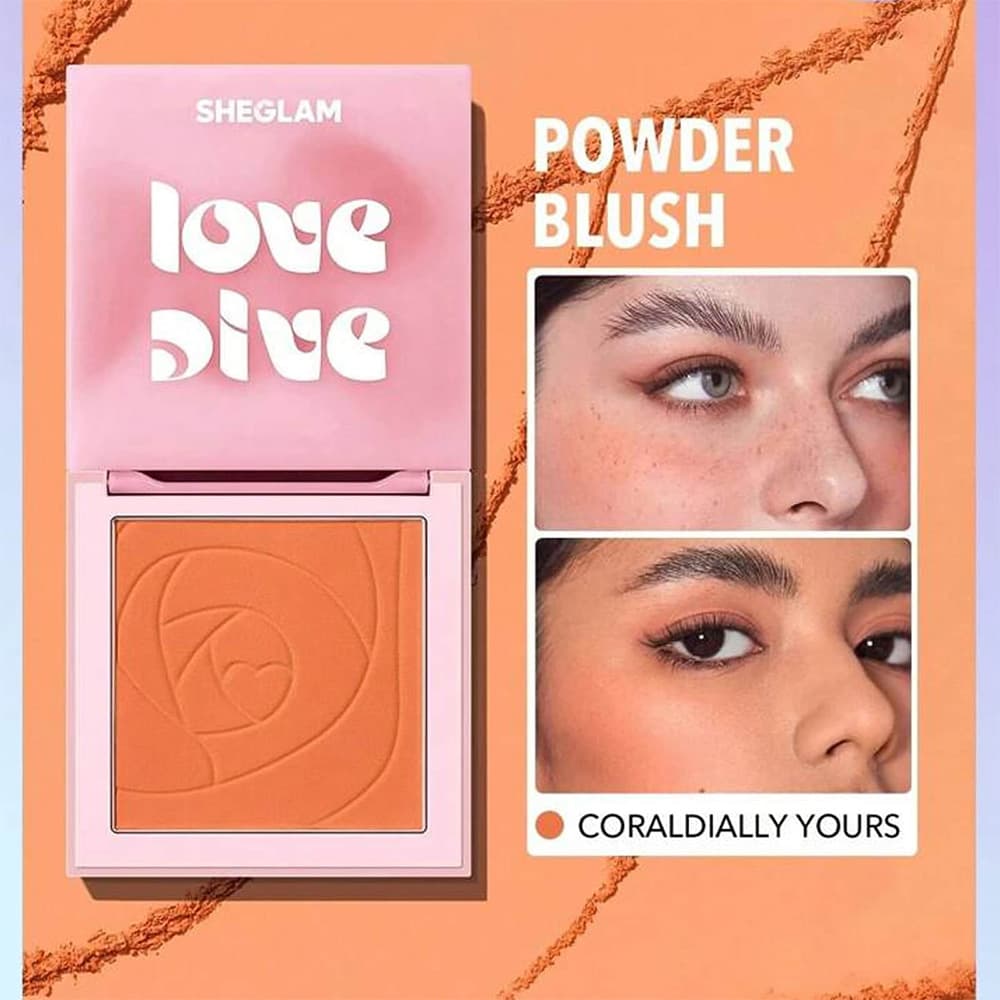 رژگونه پودری شیگلم Love Dive رنگ CORALDIALLY YOURS — تصویر ۲