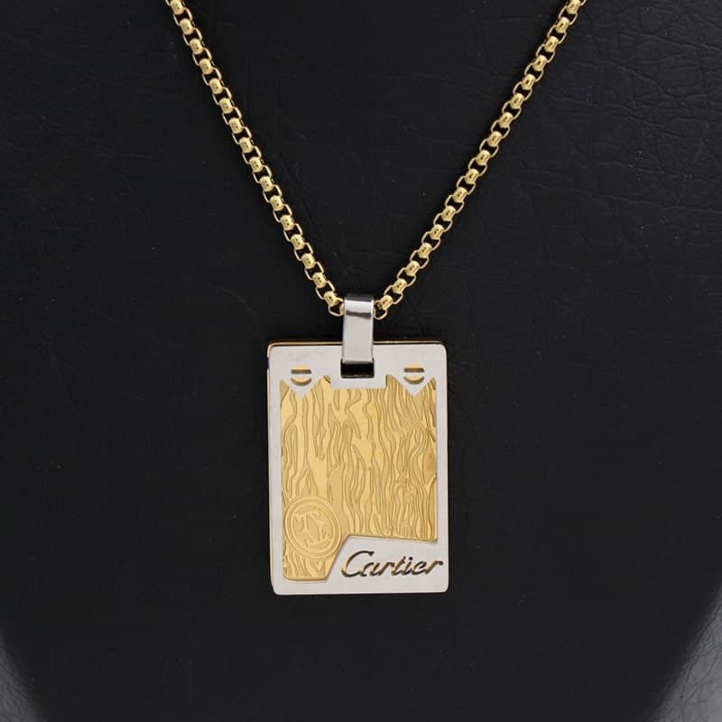 گردنبند مردانه استیل طرح کارتیر وارداتی 72754 — تصویر ۲