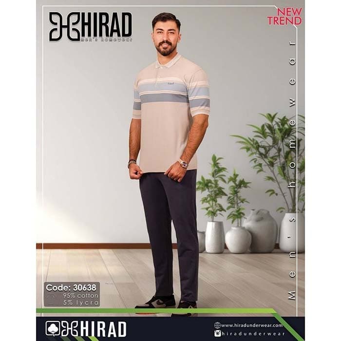ست تیشرت و شلوار دورس مردانه مدل 30638 برند هیراد نخ پنبه سایز M کد 40008