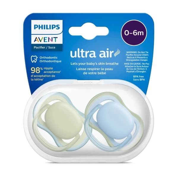 پستانک اونت دو عددی اولترا ایر 6-0 ماه سبز و آبی Ultra Air