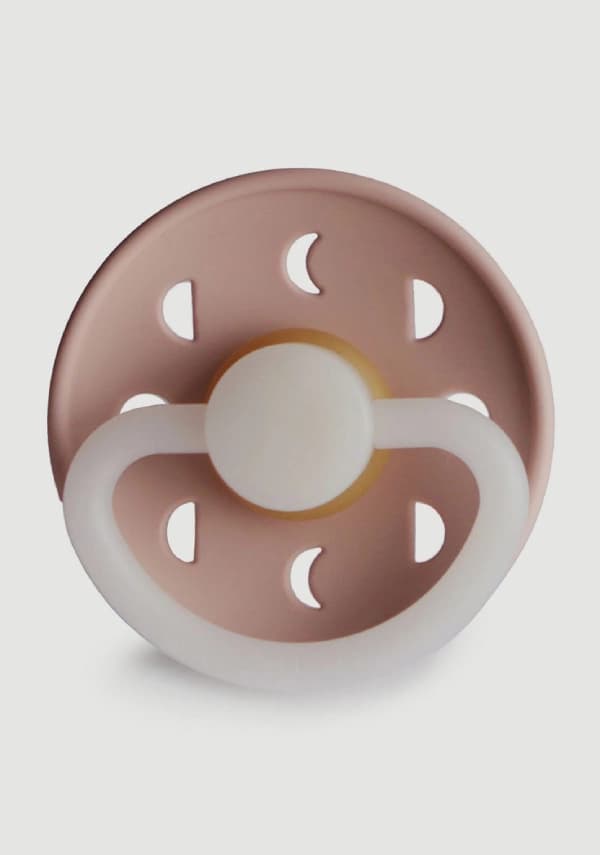 پستانک FRIGG فریگ لاتکس Moon Phase صورتی شب تاب 6+ ماه — تصویر ۲