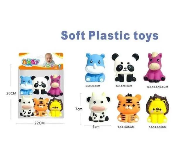 پوپت حمام حیوانات شش عددی baby toy — تصویر ۴