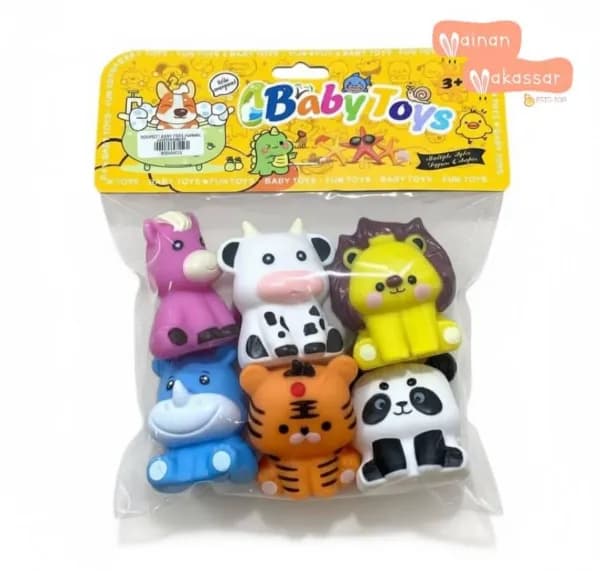 پوپت حمام حیوانات شش عددی baby toy — تصویر ۳