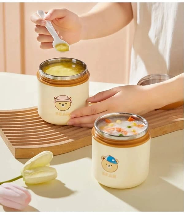 ظرف غذای خرسی استیل نوزاد و کودک