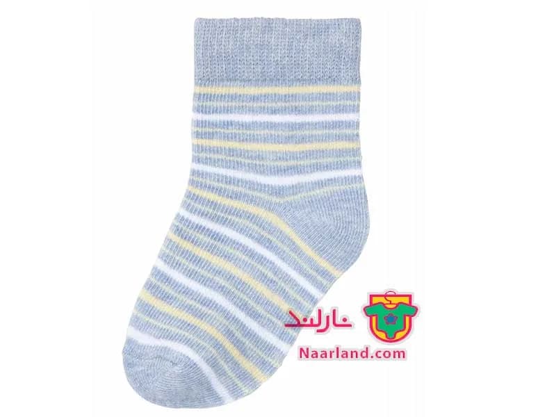 مجموعه 5 جفتی جوراب نخی نوزادی Lupilu سفید کرم طرح رنگین کمان — تصویر ۴