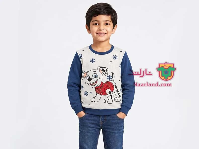 بلوز دورس داخل کرکی Paw Patrol سفید آبی طرح سگهای نگهبان — تصویر ۲