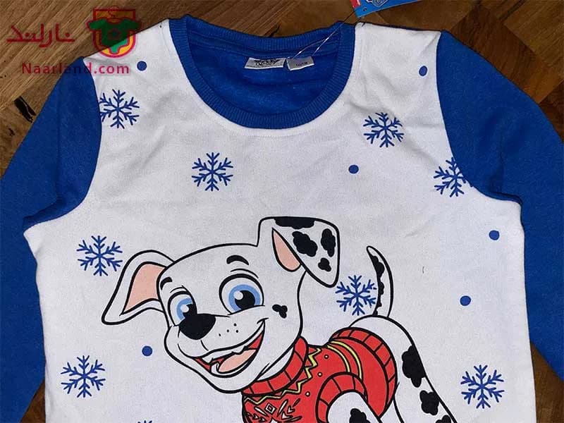 بلوز دورس داخل کرکی Paw Patrol سفید آبی طرح سگهای نگهبان — تصویر ۴