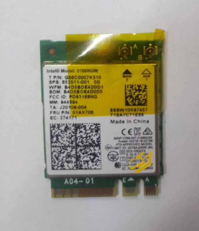 چیپ وای فای Intel® Dual Band Wireless-AC 3168 — تصویر ۲