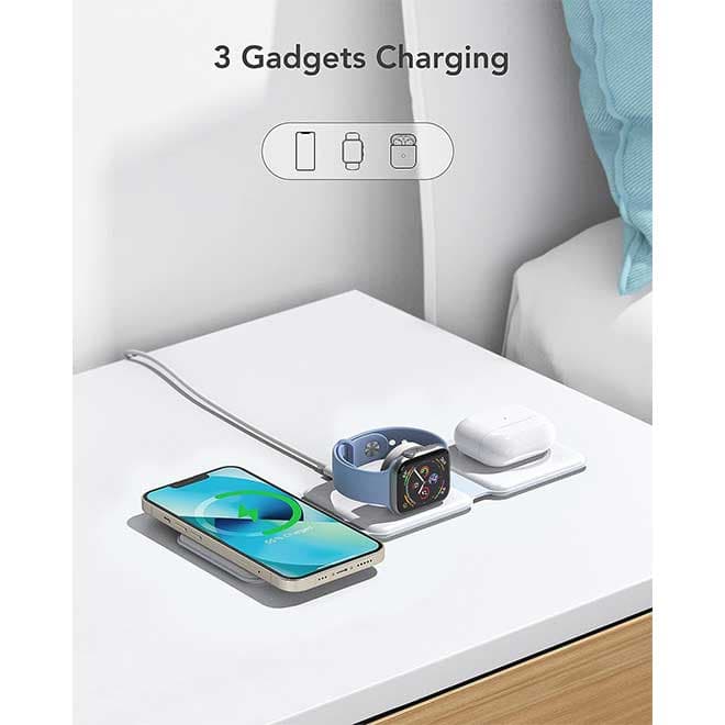 شارژر وایرلس رومیزی قابل حمل VEGER 3 in 1 — تصویر ۲