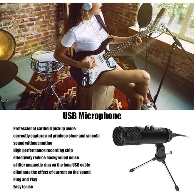 میکروفن کندانسر Eulbevoli E102 USB Condenser Microphone — تصویر ۶