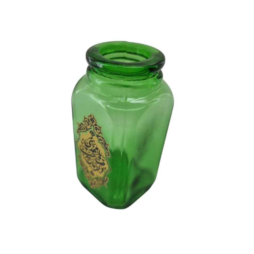 گلدان کوچک شیشه ای مربعی مذهبی سبز یا مهدی صاحب الزمان عج قطر 5 ارتفاع 9سانت کد 10422102 — تصویر ۲
