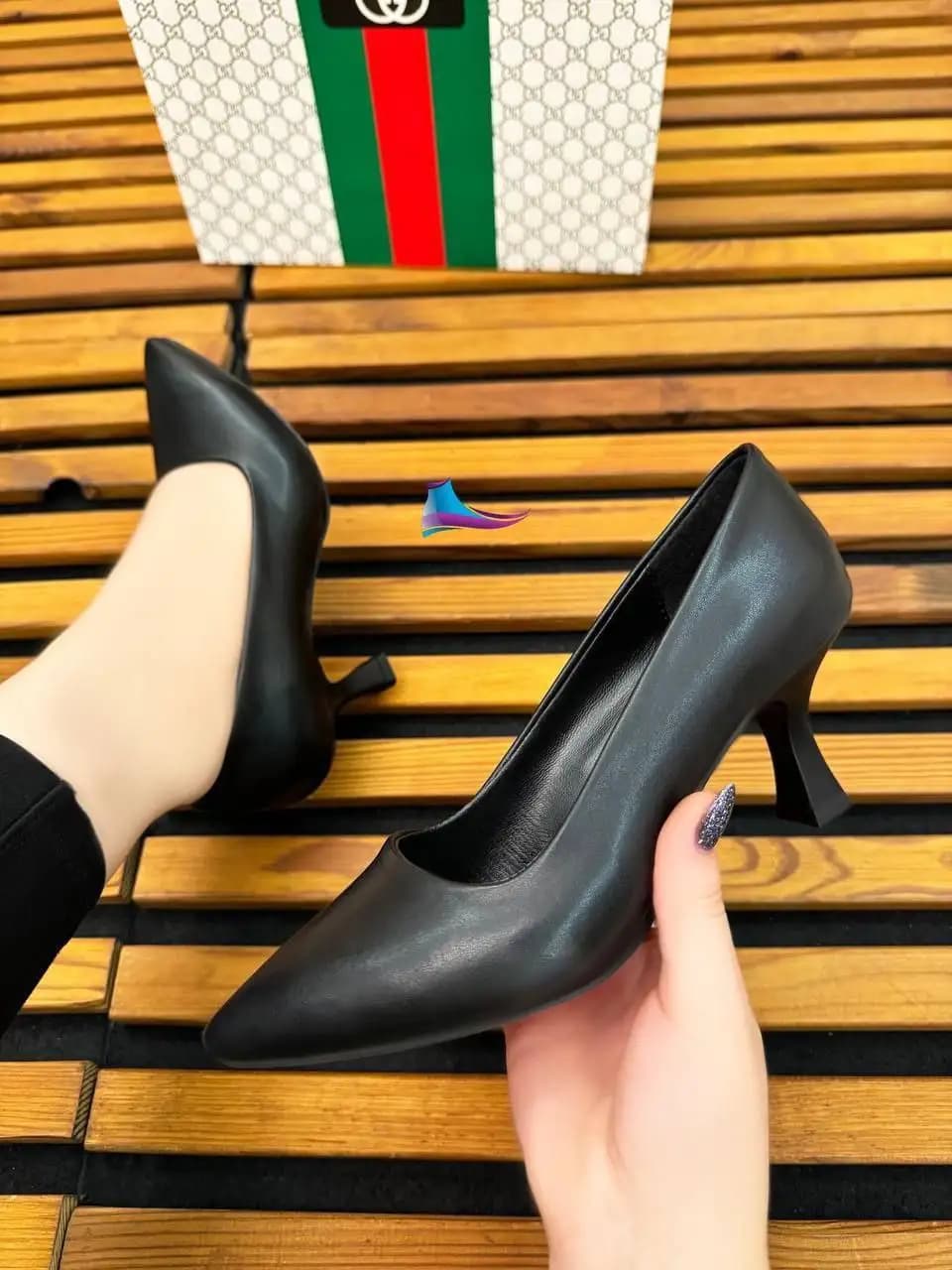 کفش مجلسی پاشنه 5cm چرم کد 4627
