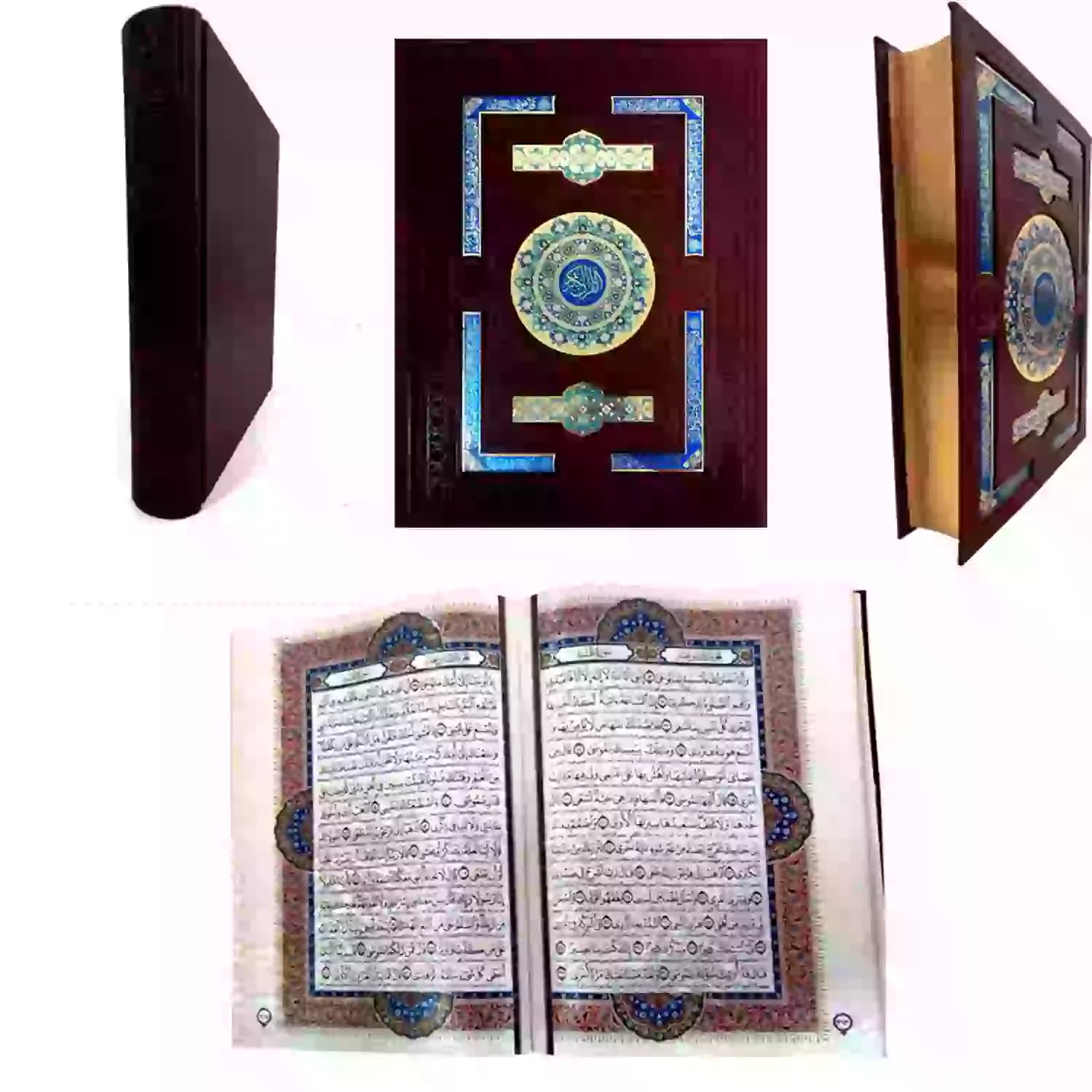 قرآن وزیری معطر چرم جعبه دار پلاک دار با آینه نفیس کد 110312 — تصویر ۶