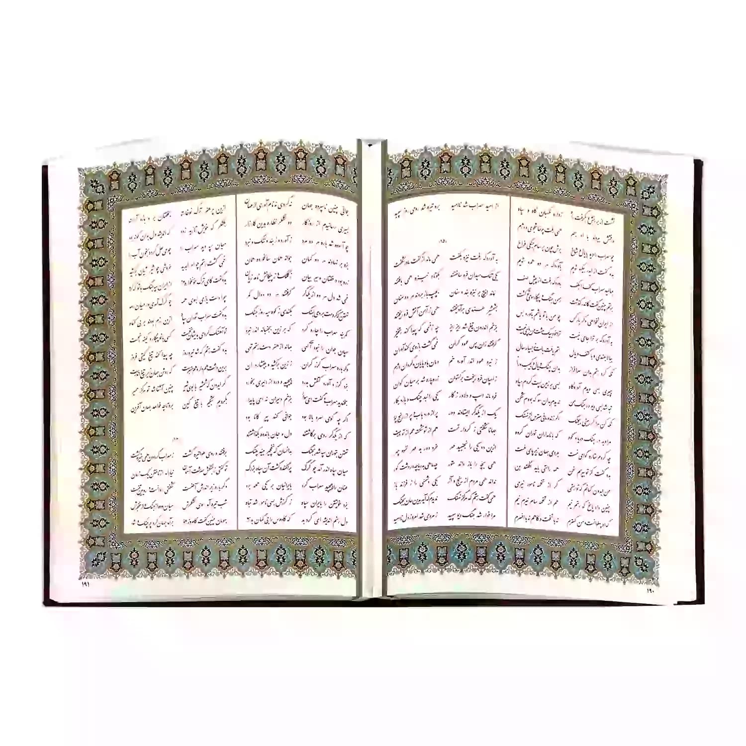 شاهنامه رحلی گلاسه چرم جعبه دار نفیس برجسته طرح رستم کد 125731 — تصویر ۴