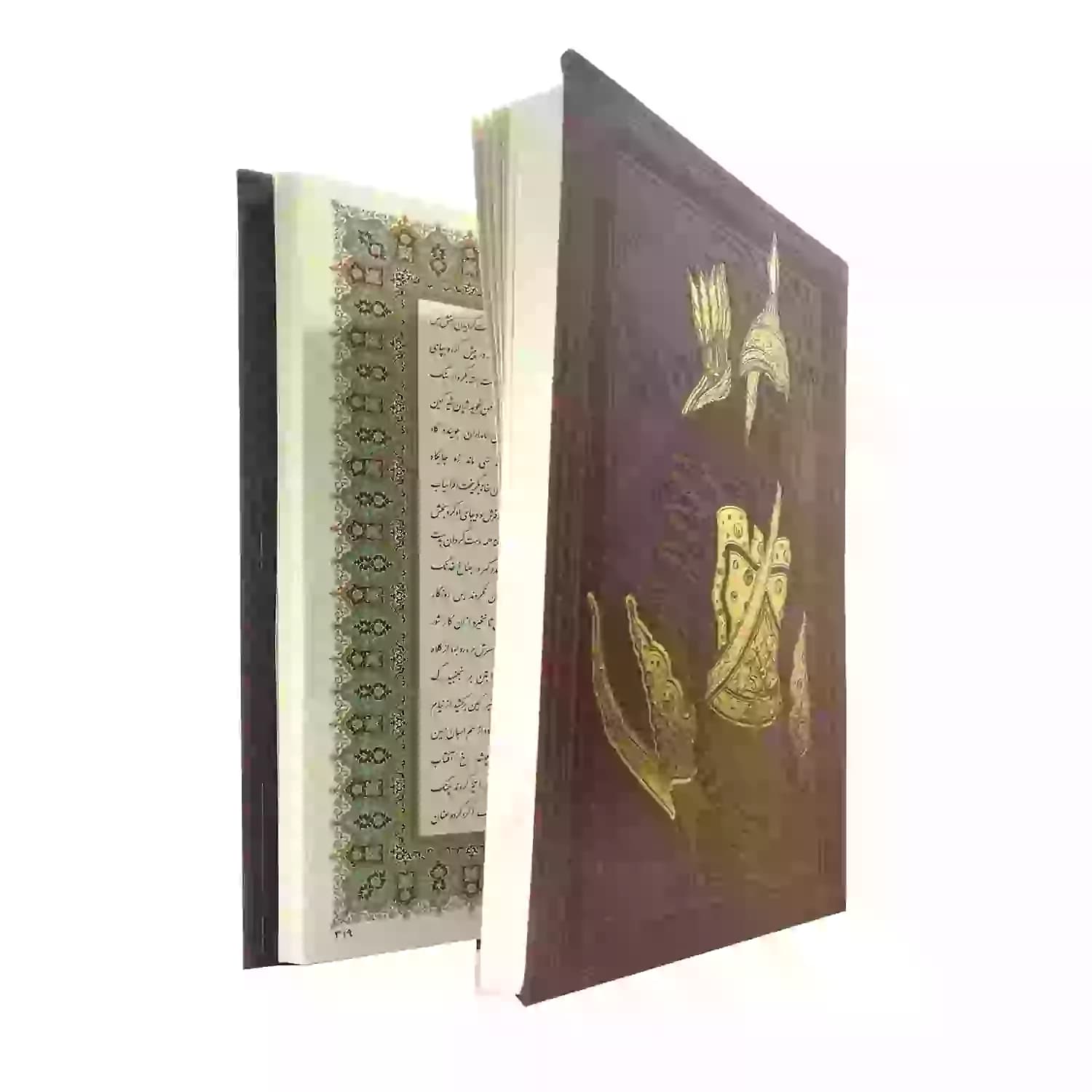 شاهنامه رحلی گلاسه چرم قابدار کشویی برجسته طرح رستم کد 125732 — تصویر ۷