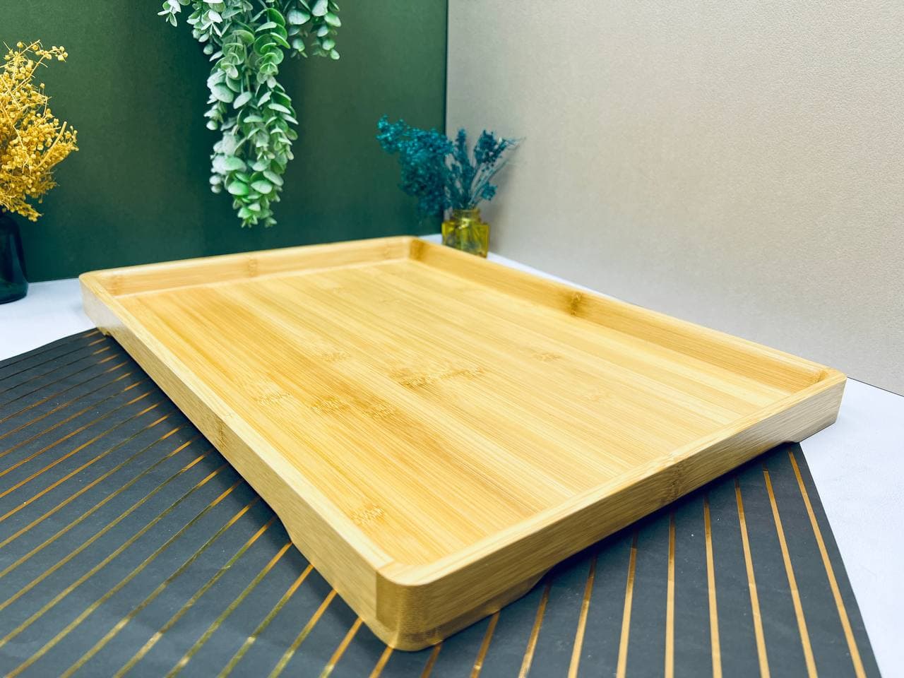 سینی چوبی بامبو بزرگ bm122 — تصویر ۲